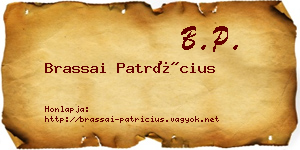 Brassai Patrícius névjegykártya